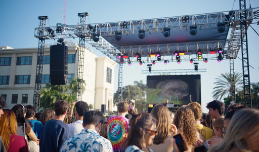Students at an on campus concert